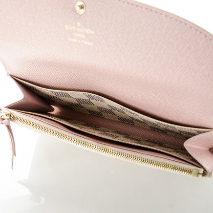Louis Vuitton Damier Azur Emilie Wallet Rose Ballerine 5 of 7