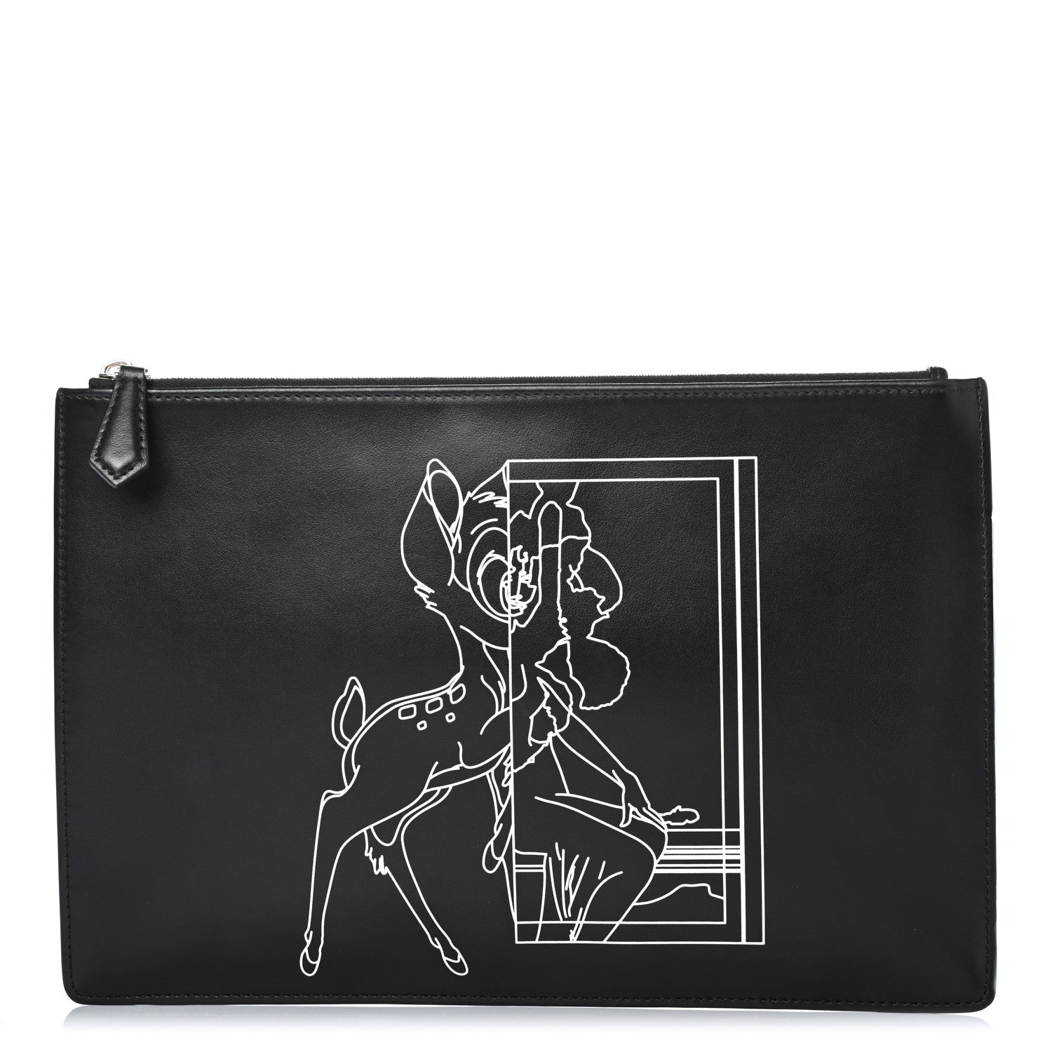 Givenchy Calfskin Bambi Print Medium Cosmetic Pouch Black 1 of 8