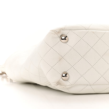 Chanel Caviar Stitched Medium CC Pocket Hobo White 9 of 10