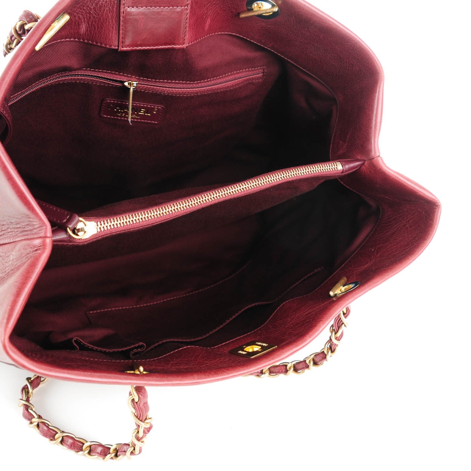 Chanel Calfskin Quilted Large Soft Elegance Tote Burgundy 5 of 7