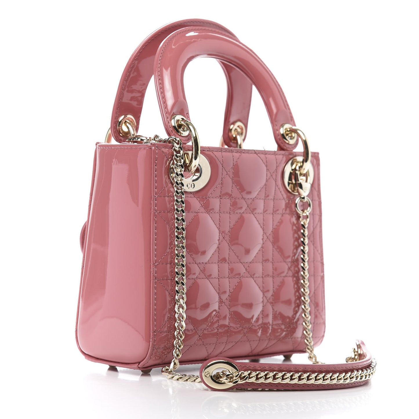 Patent Cannage Mini Lady Dior Pink