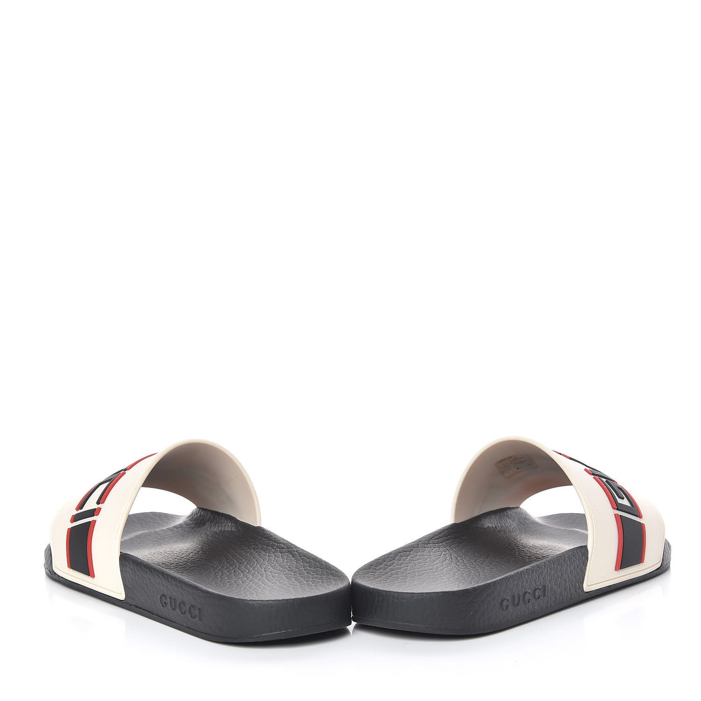 Rubber Stripe Womens Pool Slide Sandals 41 Ecru Poppy Black
