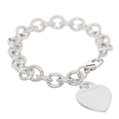 Tiffany Sterling Silver Heart Tag Charm Bracelet 1 of 3