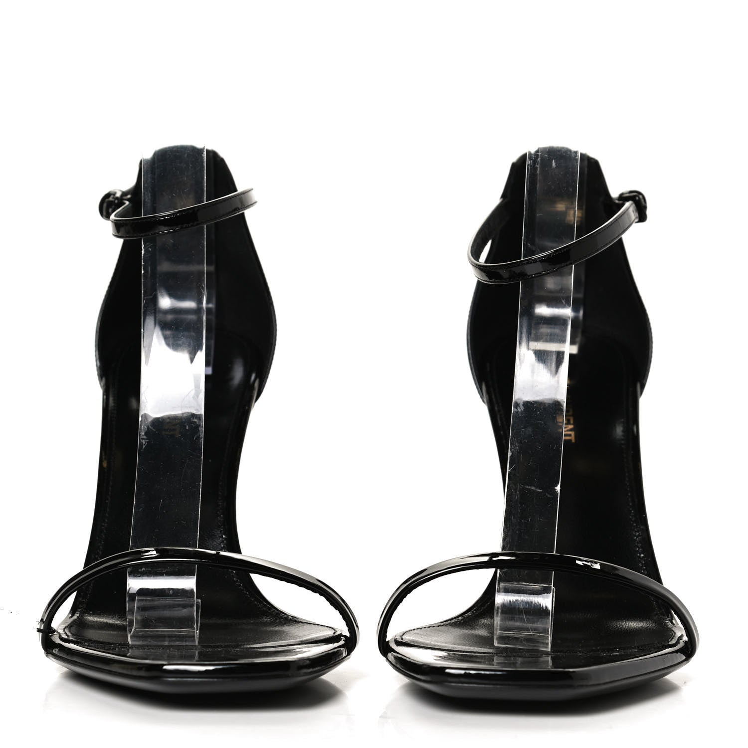 Saint Laurent Patent Calfskin Opyum 110 Sandals 39 Black 2 of 10