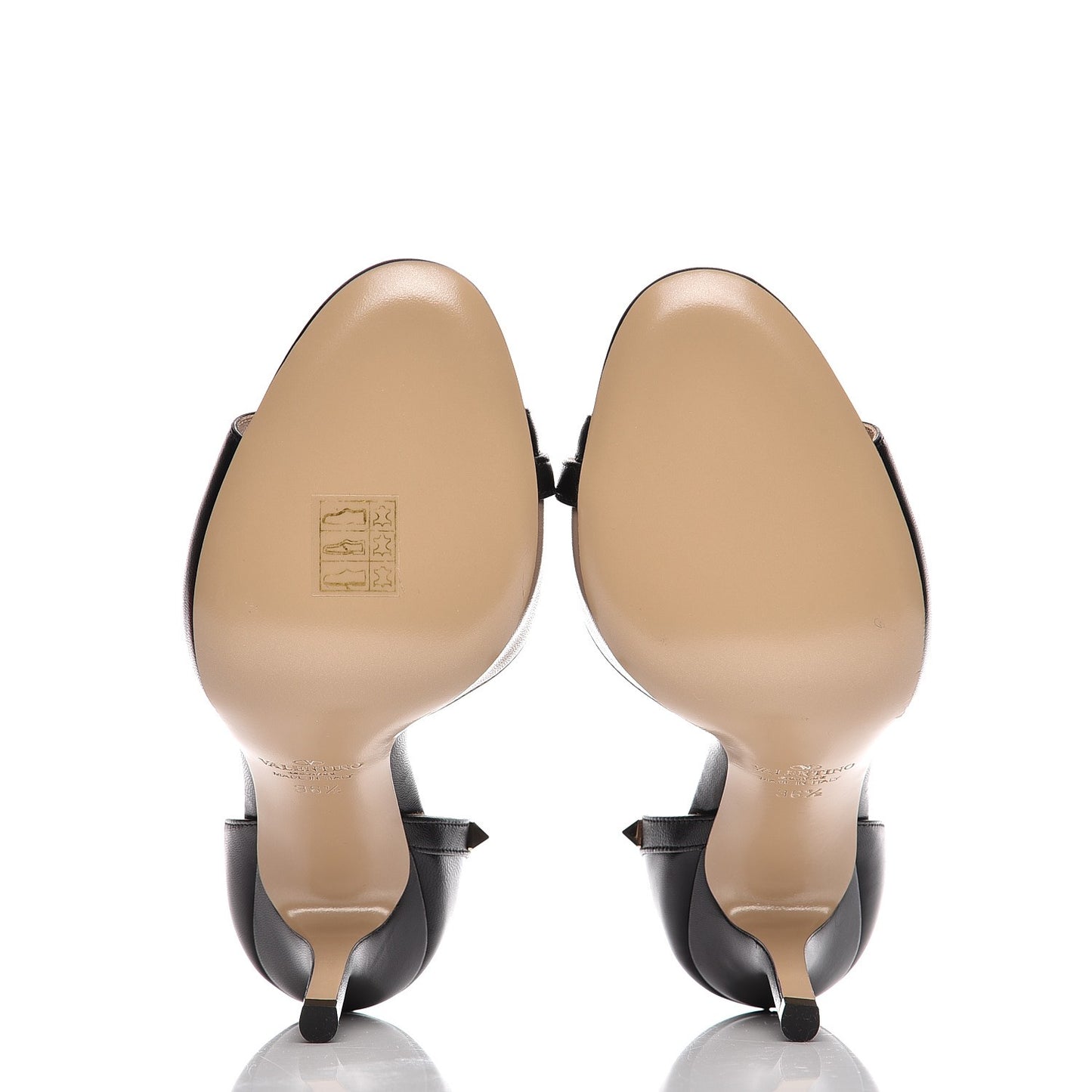 Nappa Rockstud Peep Toe Cross Strap D'Orsay 105mm Pumps 36.5 Black