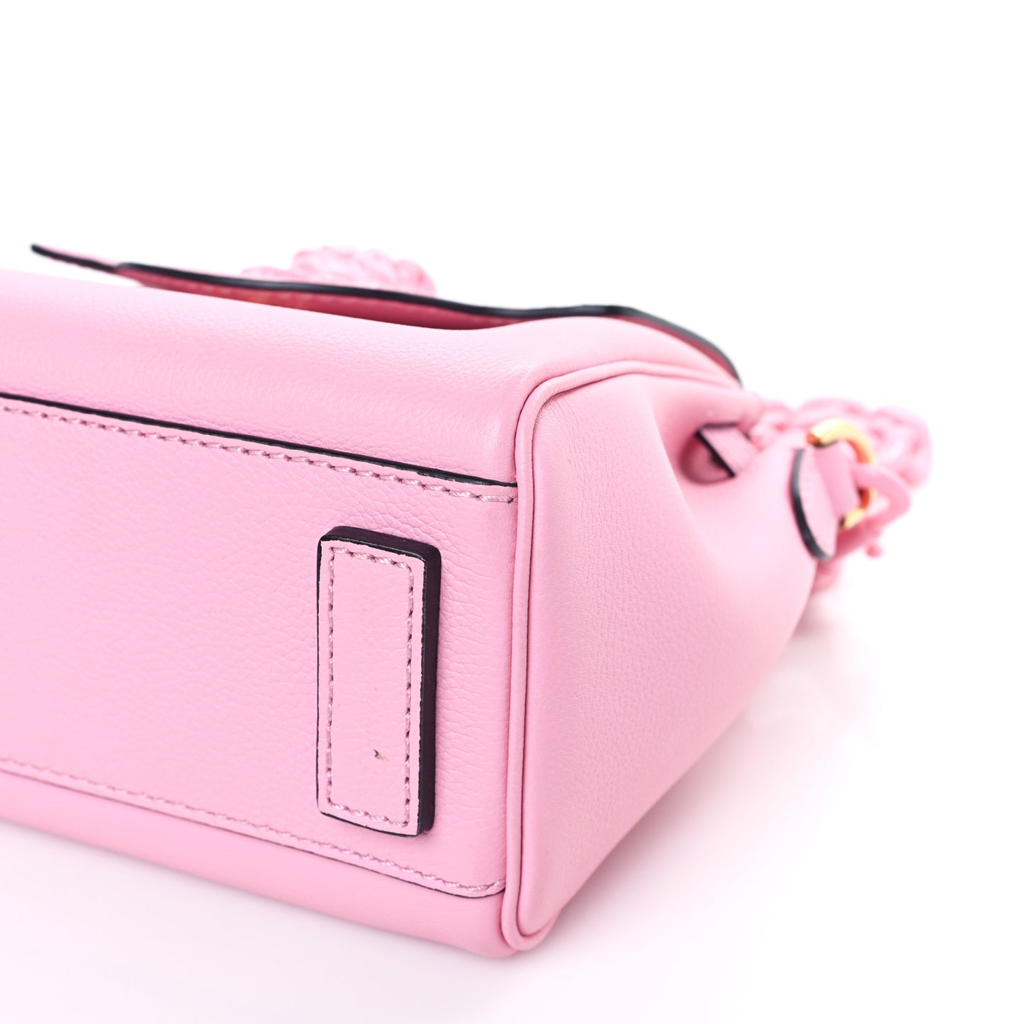 Grained Calfskin Small La Medusa Top Handle Bag Pink