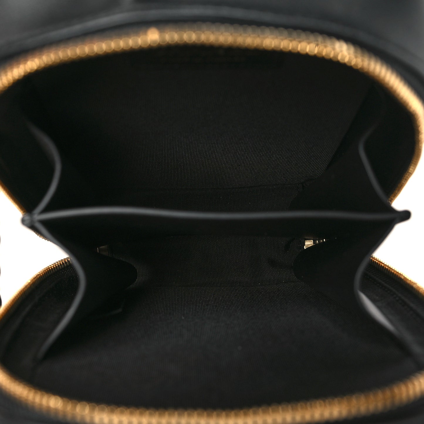 Calfskin Stitched Cup Of Tea Vanity Case Black