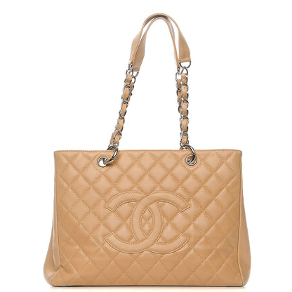 Chanel Caviar Quilted Grand Shopping Tote GST Beige 1 of 13