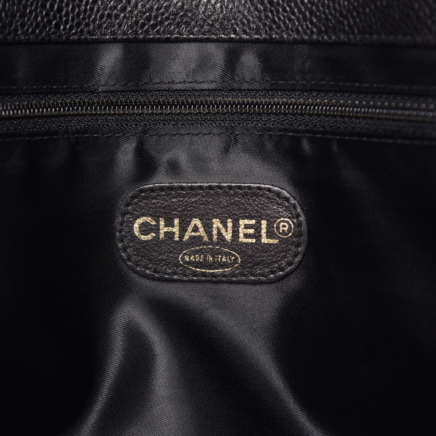 Caviar Large CC Shoulder Bag Black