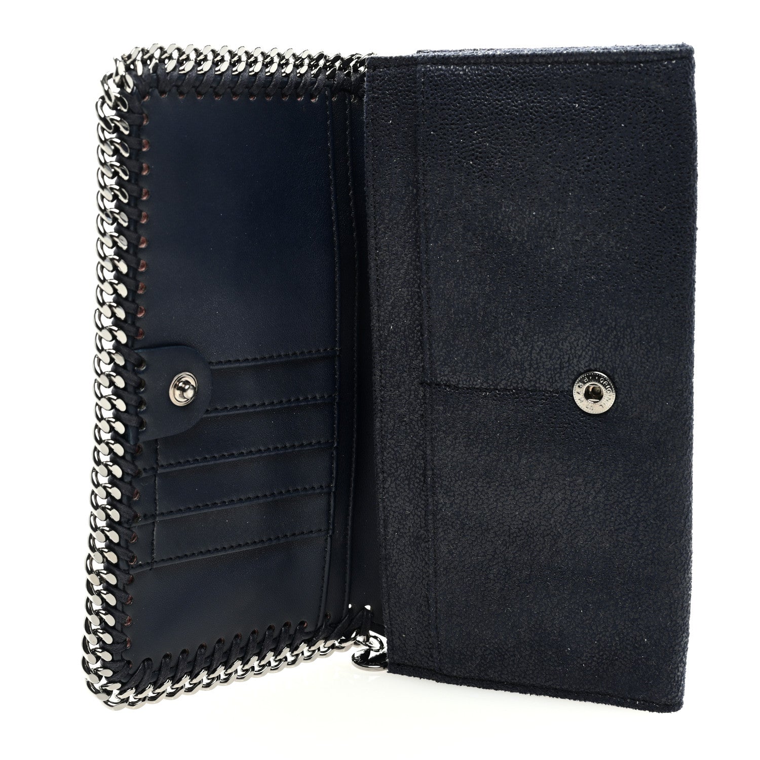 Stella McCartney Shaggy Deer Falabella Flap Wallet Navy 5 of 6