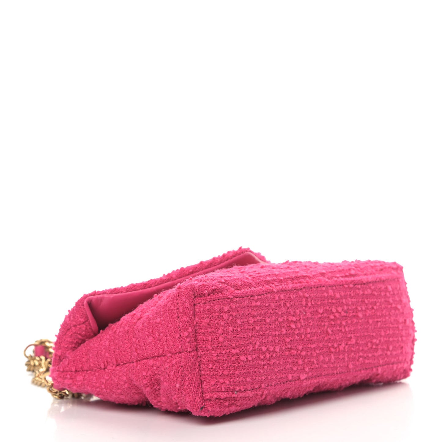 Boucle Tweed Quilted Toy Loulou Puffer Monogram Chain Satchel Magenta