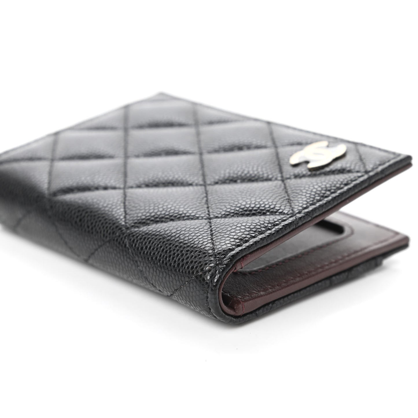 Caviar Quilted Card Holder Wallet Black