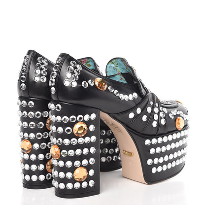 Gucci Malaga Kid Crystal Amilna Platform Loafer 35 Black 4 of 10