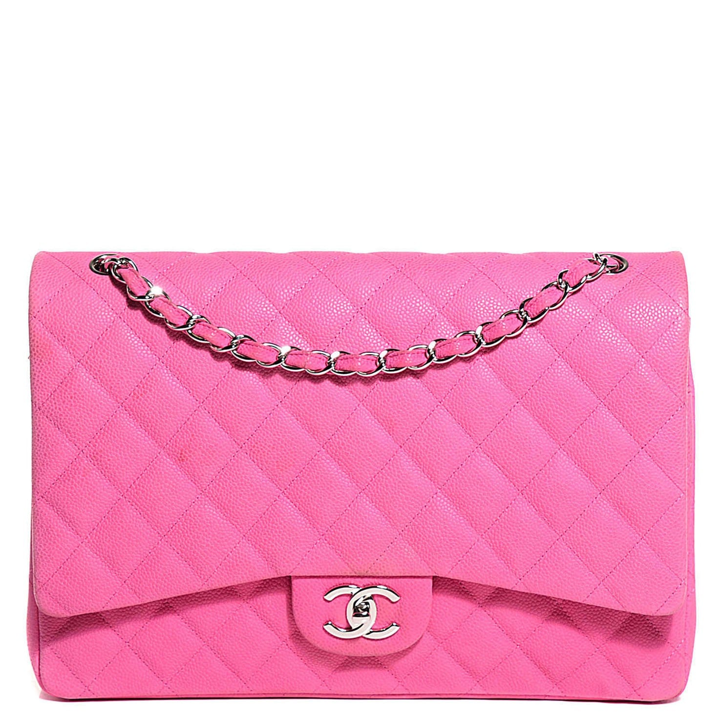 Chanel Iridescent Caviar Maxi Double Flap Pink 1 of 9