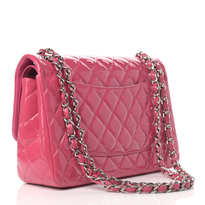 Chanel Patent Quilted Jumbo Double Flap Pink 3 of 13