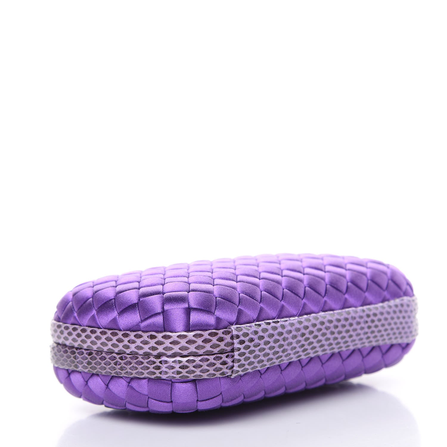 Bottega Veneta Satin Intreccio Impero Ayers Knot Clutch Purple 4 of 6