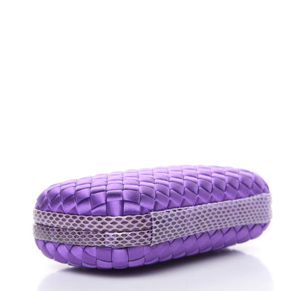 Bottega Veneta Satin Intreccio Impero Ayers Knot Clutch Purple 4 of 6