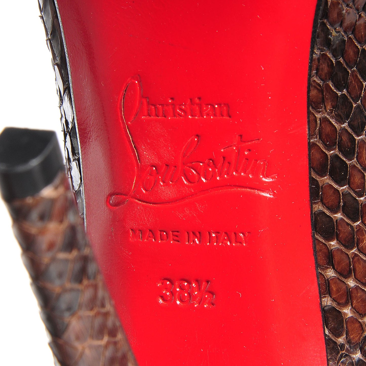 Python Alta Arielle A Talon Boots 38.5 Cognac