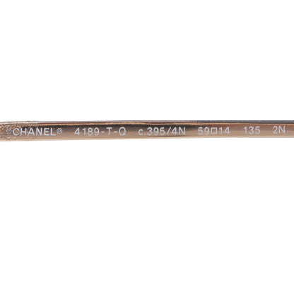 Chanel Titanium Lambskin CC Aviator Sunglasses 4189-T-Q Gold 7 of 8