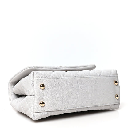 Chanel Caviar Quilted Mini Coco Handle Flap Light Grey 4 of 10