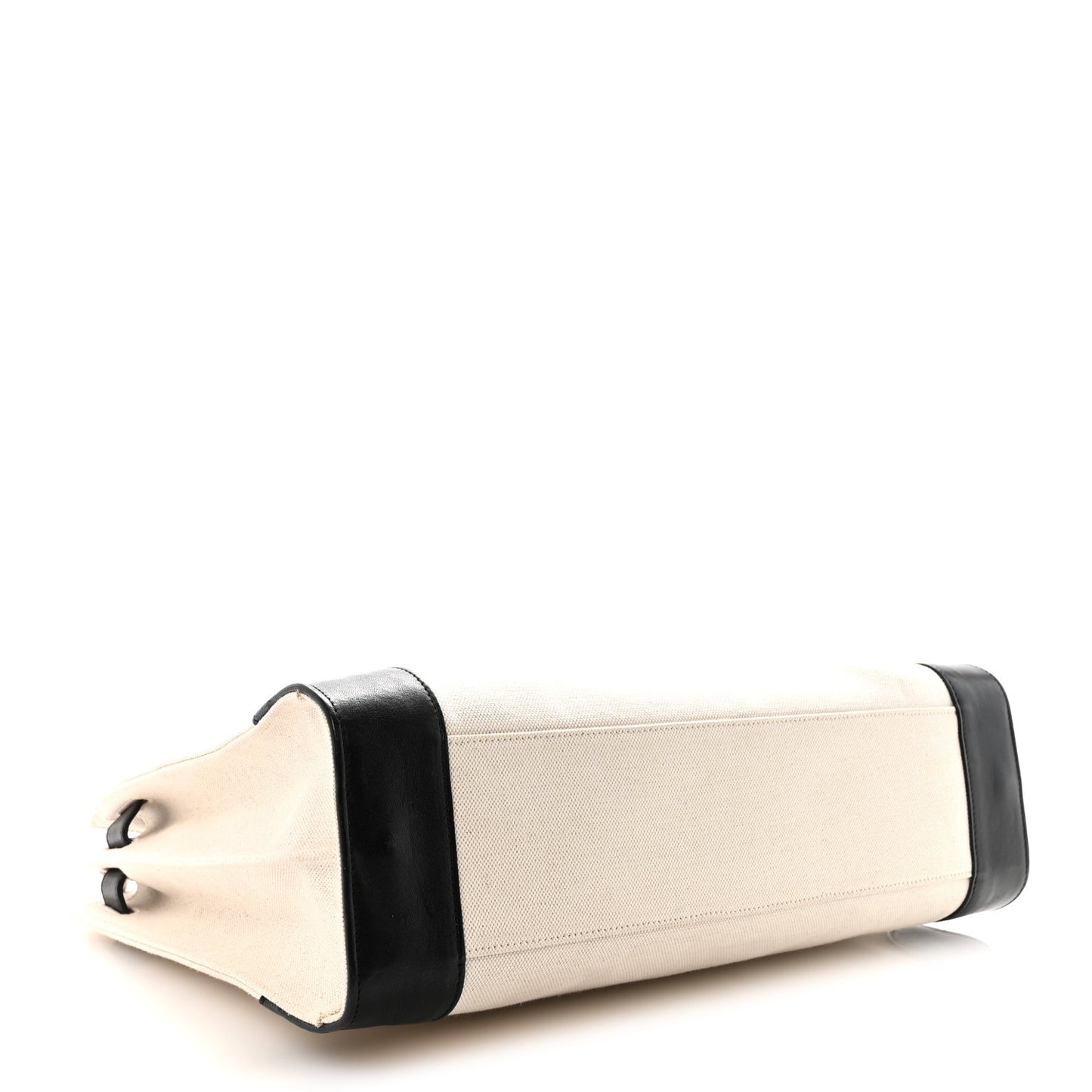 Canvas Calfskin Large Thin Sac De Jour Naturel Black
