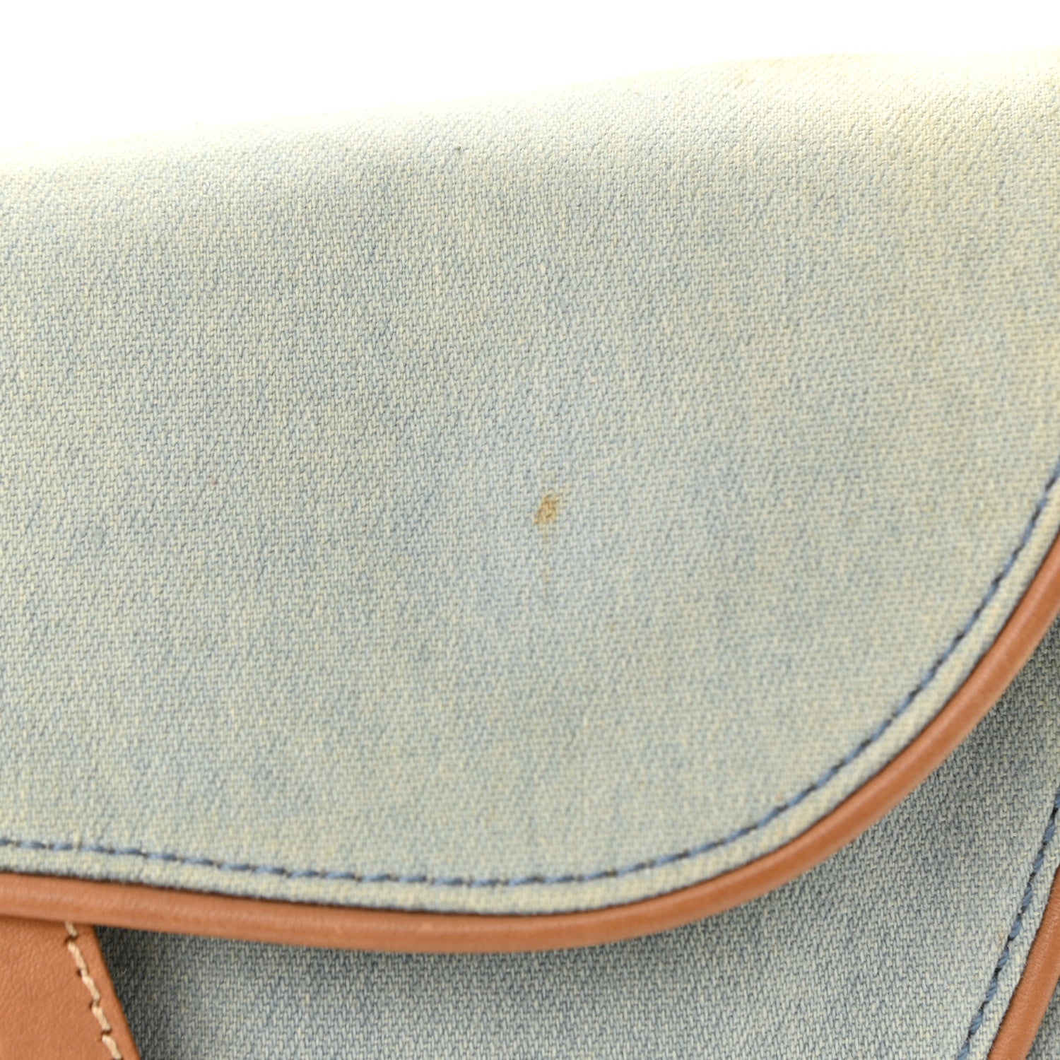 Christian Dior Denim Calfskin Double Saddle Bag Light Blue 11 of 13