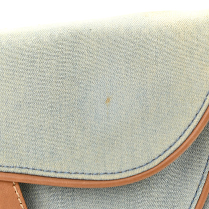 Christian Dior Denim Calfskin Double Saddle Bag Light Blue 11 of 13