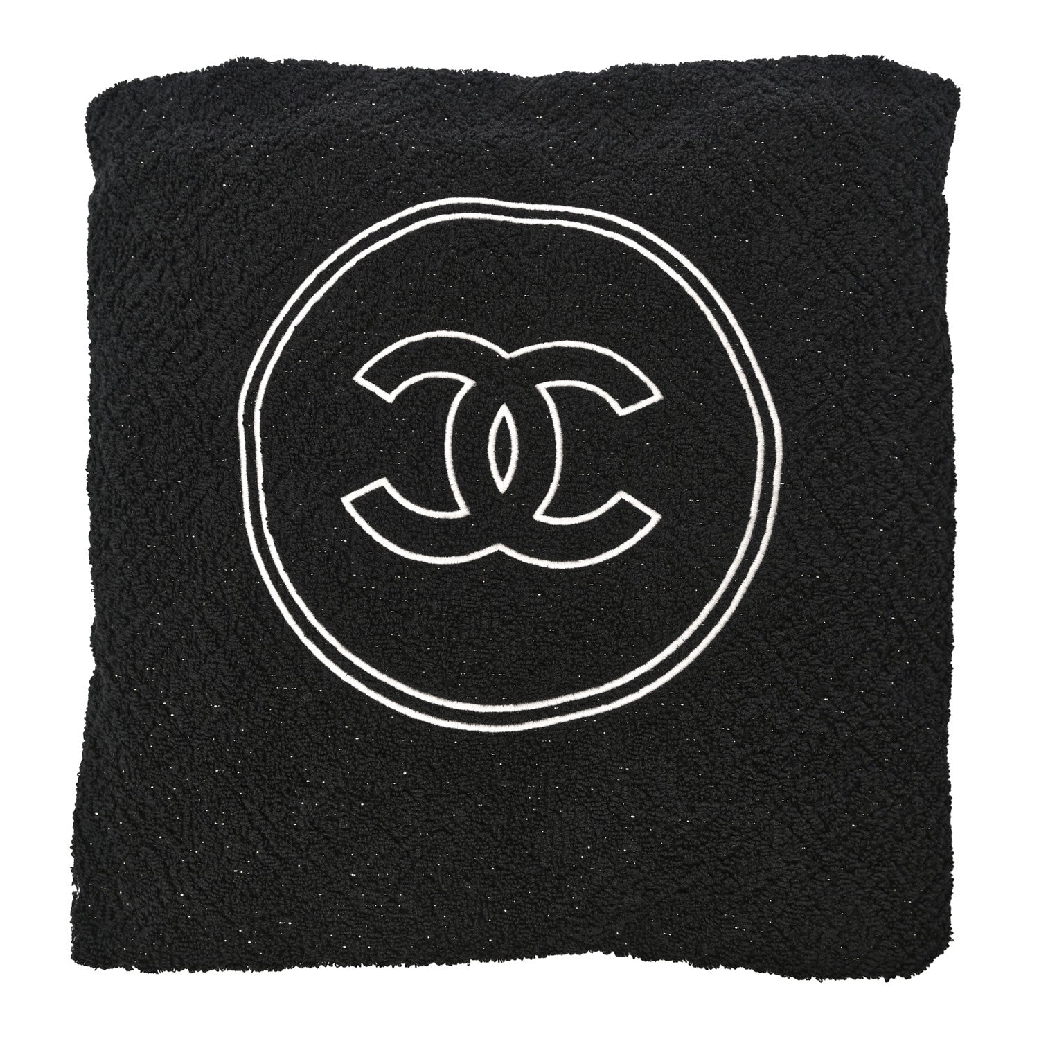 Chanel Terry Cotton CC Beach Tote Towel Set Black 9 of 16