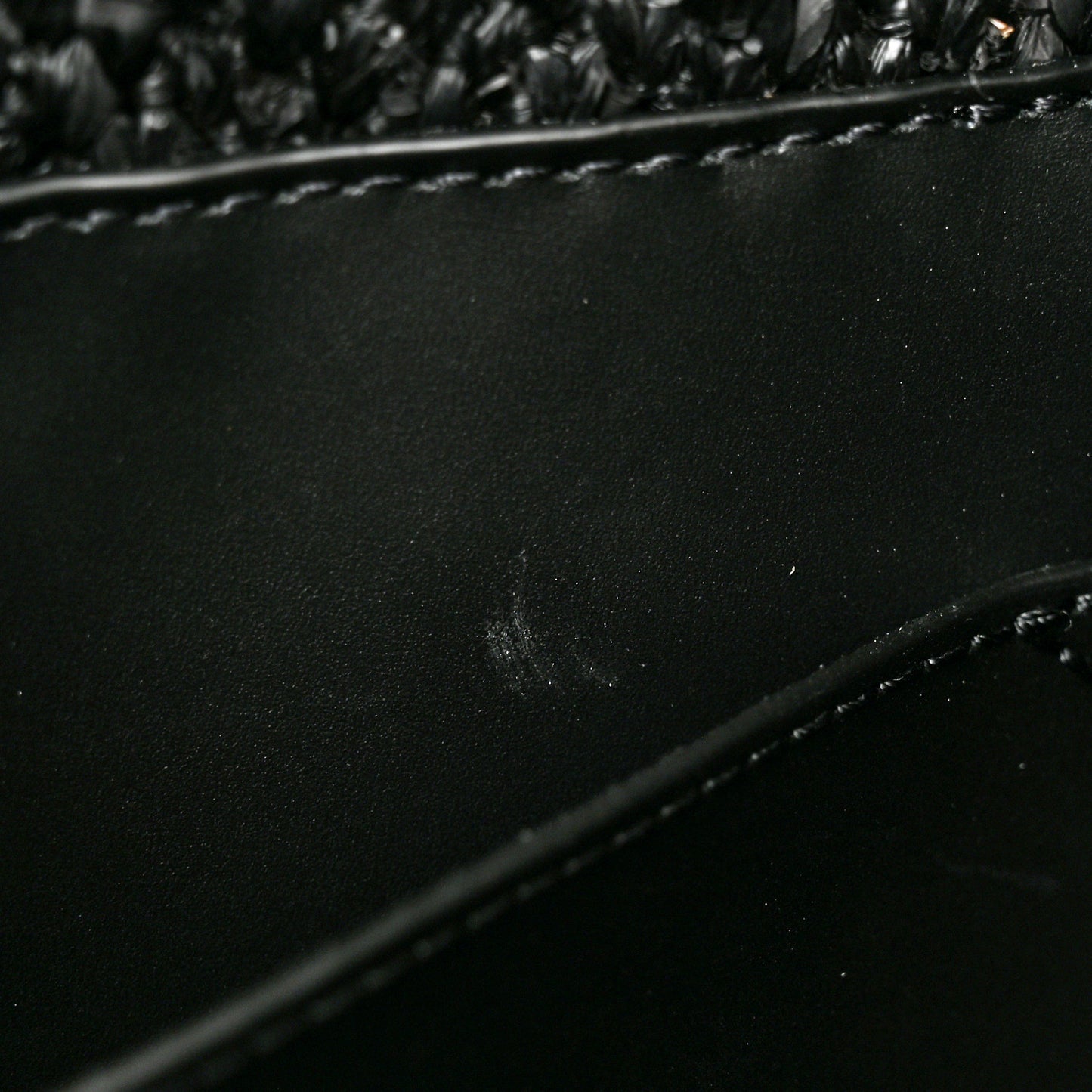 Raffia Medium Paula's Ibiza Logo Tote Black White