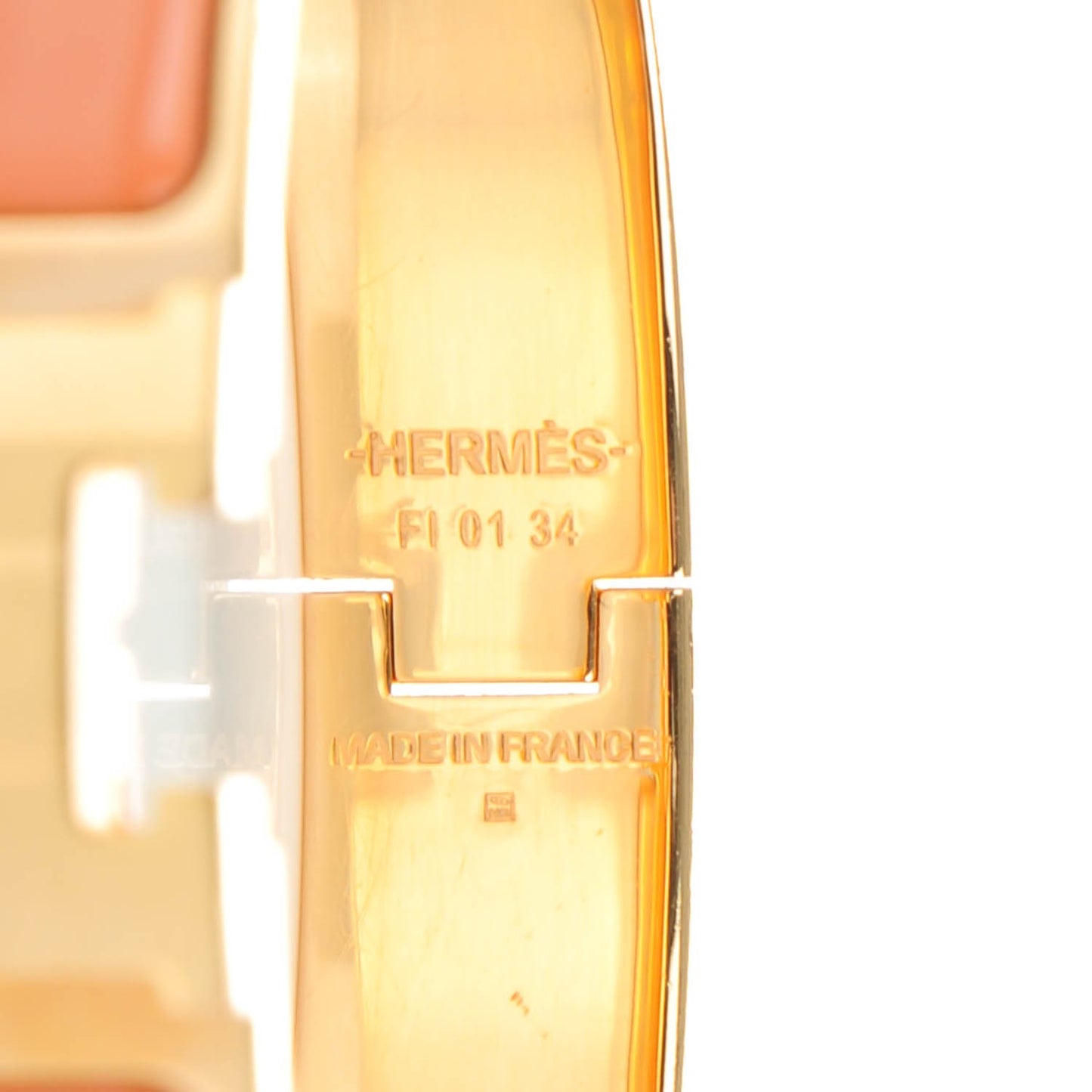 Enamel Narrow Clic Clac H Bracelet GM Rose Saumon