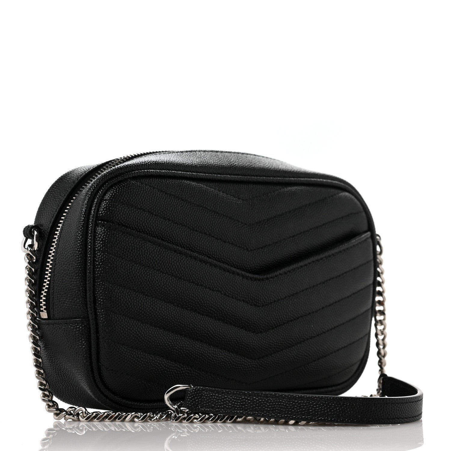 Saint Laurent Grain De Poudre Matelasse Monogram Mini Lou Camera Bag Black 2 of 8