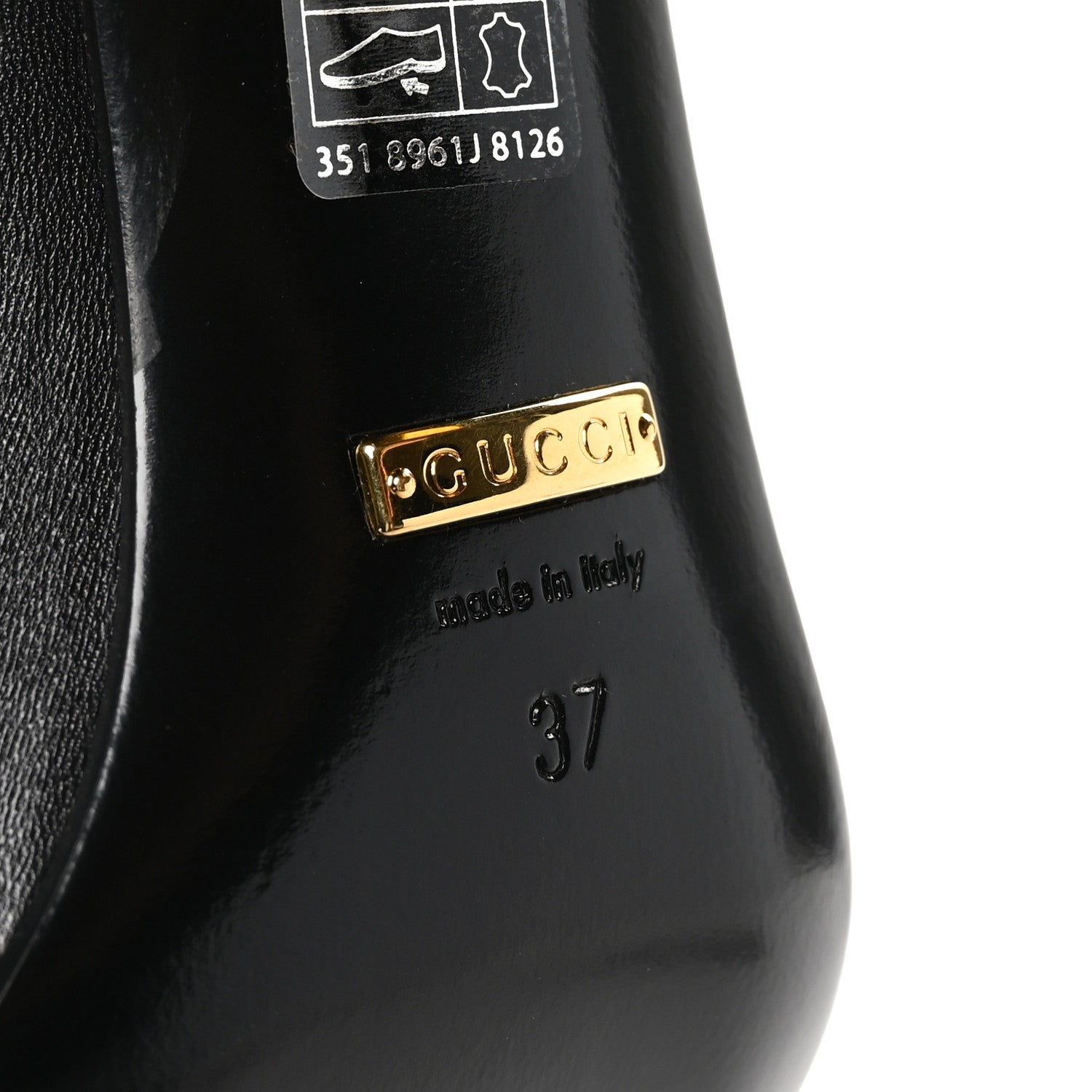 Gucci Malaga Kid Horsebit 75mm Pumps 37 Black 8 of 9