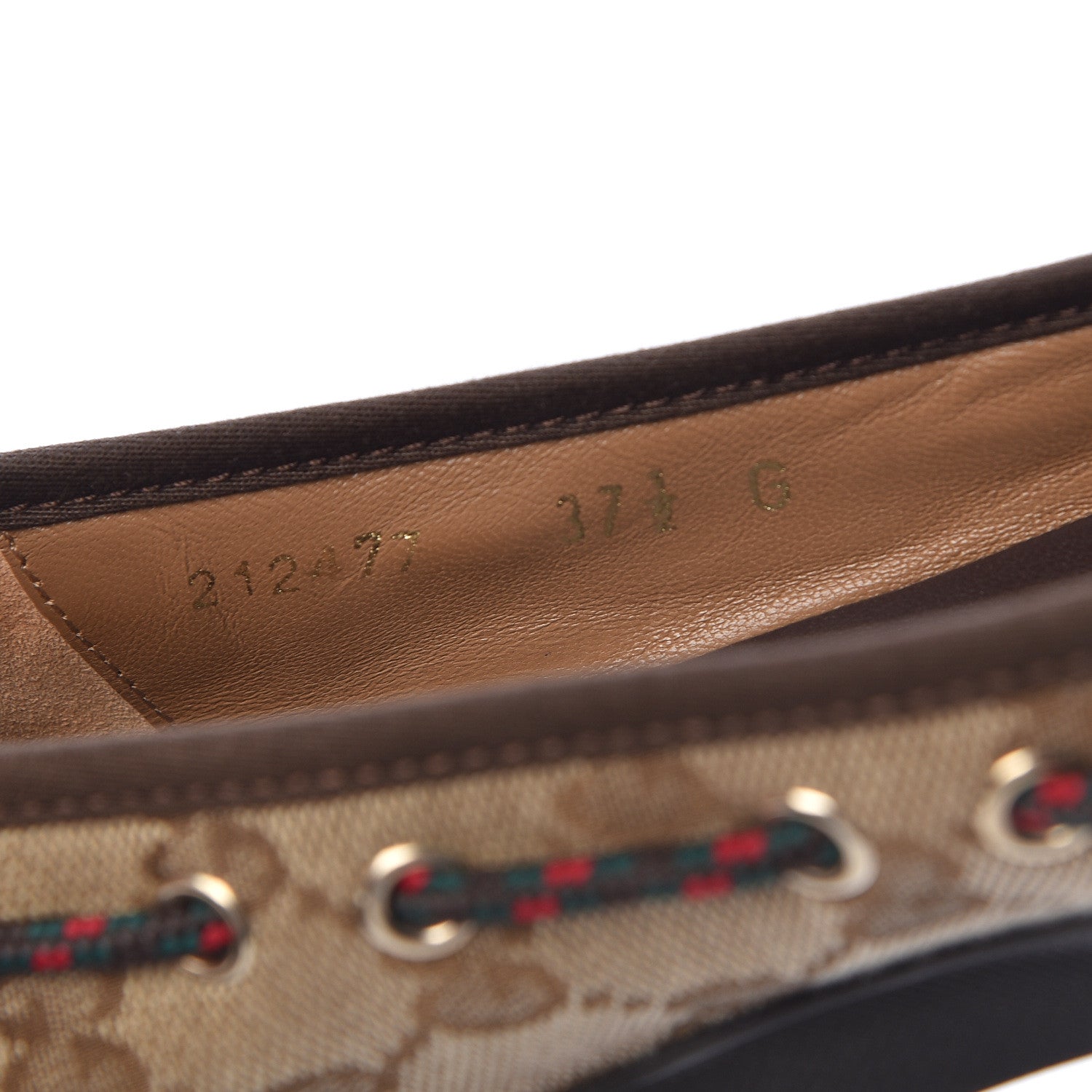 Gucci GG Monogram Ballet Flats 37.5 Beige Ebony 10 of 11