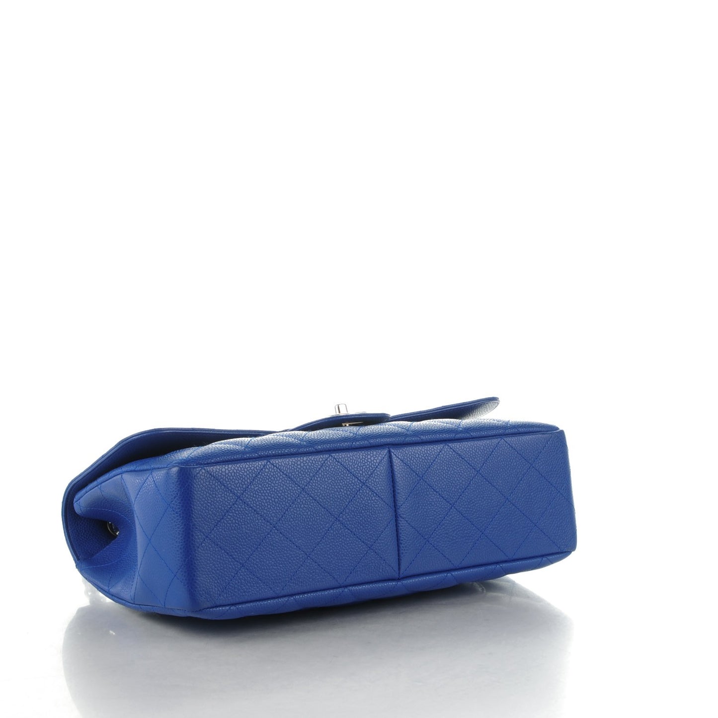 Caviar Quilted Jumbo Single Flap Dark Blue