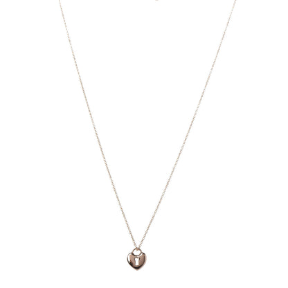 Tiffany 18K Rose Gold Mini Heart Lock Pendant Necklace 1 of 8