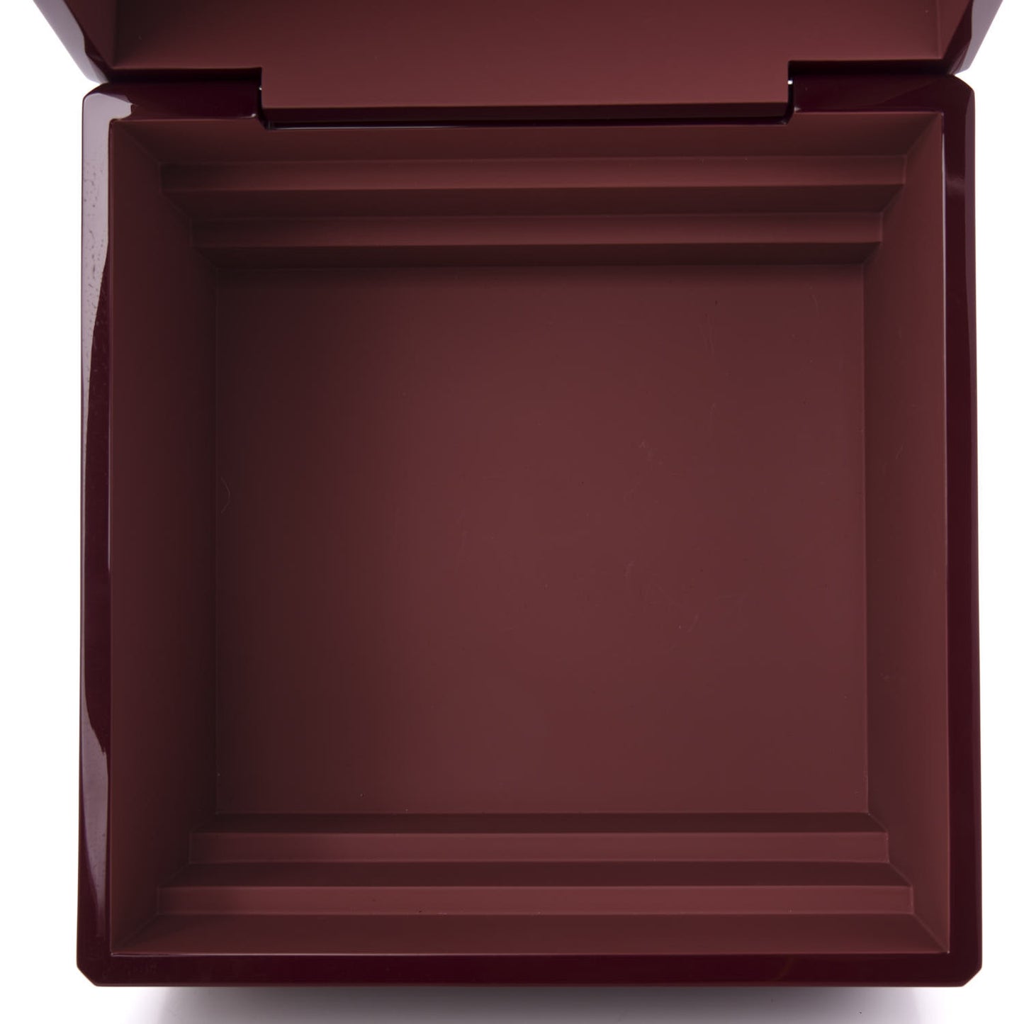 Lacquered Wood Smooth Taurillon Facettes Jewelry Box