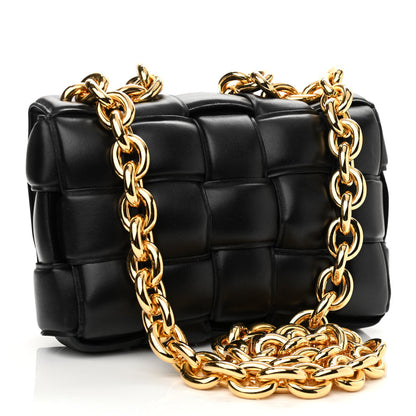Bottega Veneta Lambskin Maxi Intreccio Padded Chain Cassette Crossbody Bag Black 3 of 10