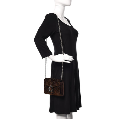 Gucci Velvet GG Monogram Mini Dionysus Chain Wallet Brown 2 of 10