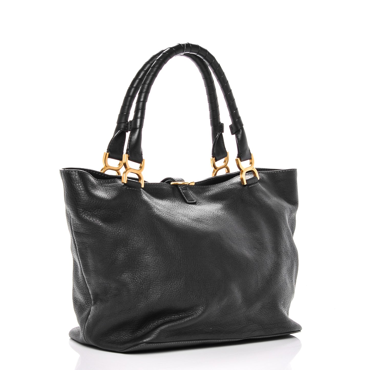 Calfskin Large New Marcie Tote Black
