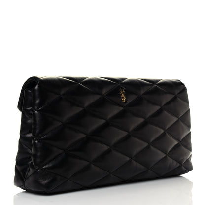 Saint Laurent Lambskin Quilted Sade Puffer Envelope Clutch Black 3 of 5