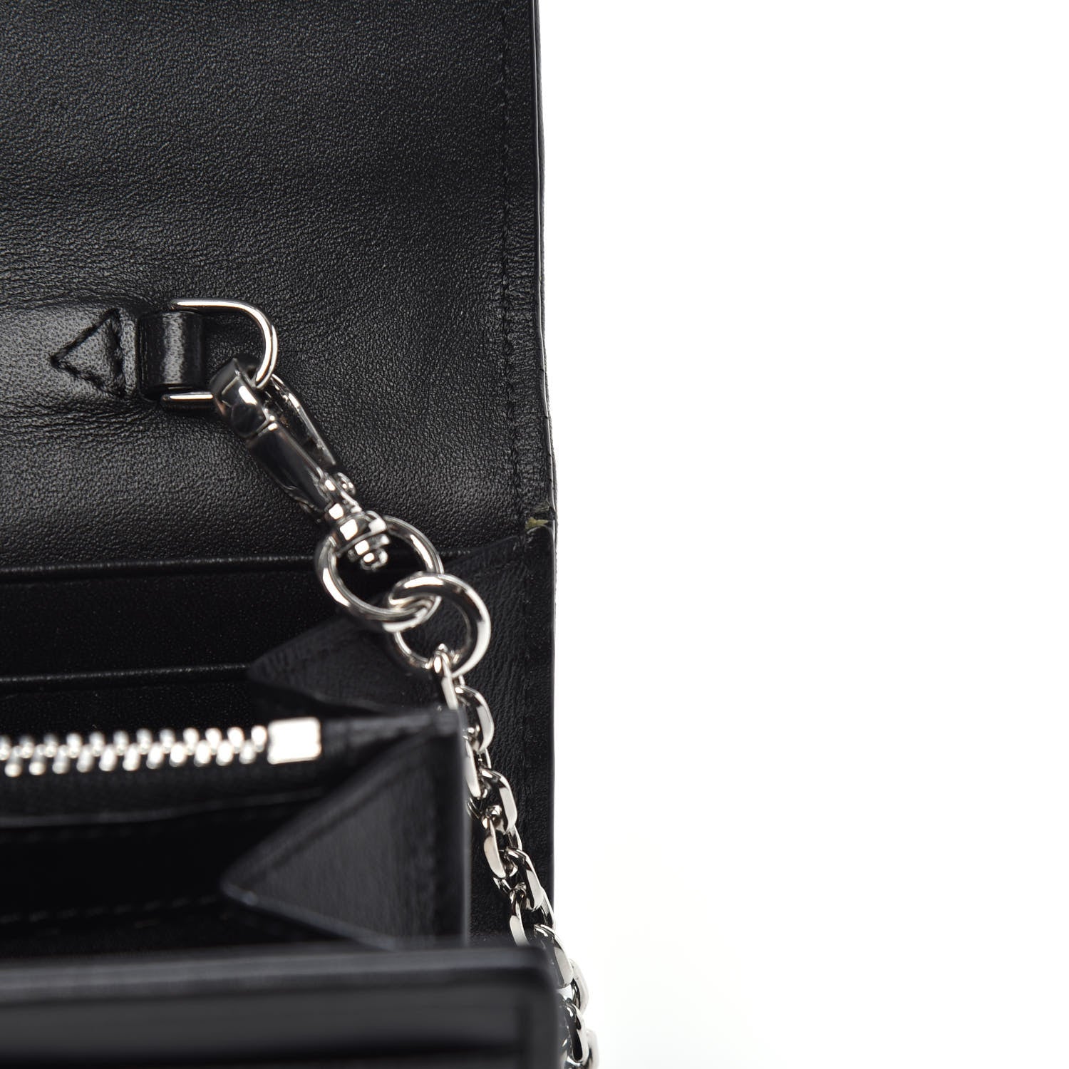 MCM Grained Calfskin Large Patricia Wallet On Chain Black 9 of 10