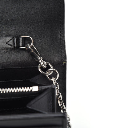 MCM Grained Calfskin Large Patricia Wallet On Chain Black 9 of 10