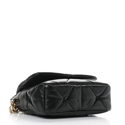 Prada Nappa Re-Nylon Triangle Quilted Patchwork System Flap Shoulder Bag Black 3 of 8