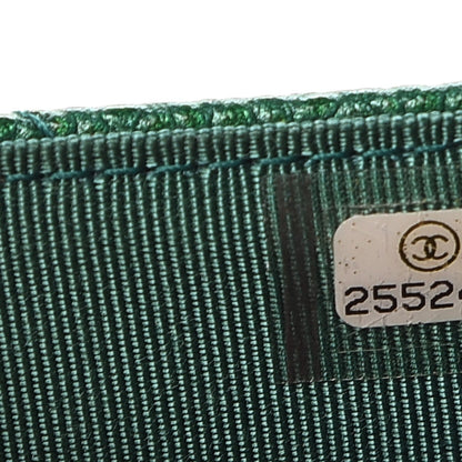 Chanel Metallic Caviar Quilted Wallet On Chain WOC Green 8 of 9