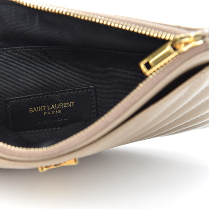 Saint Laurent Grain De Poudre Chevron Monogram Bill Pouch Dune 6 of 10
