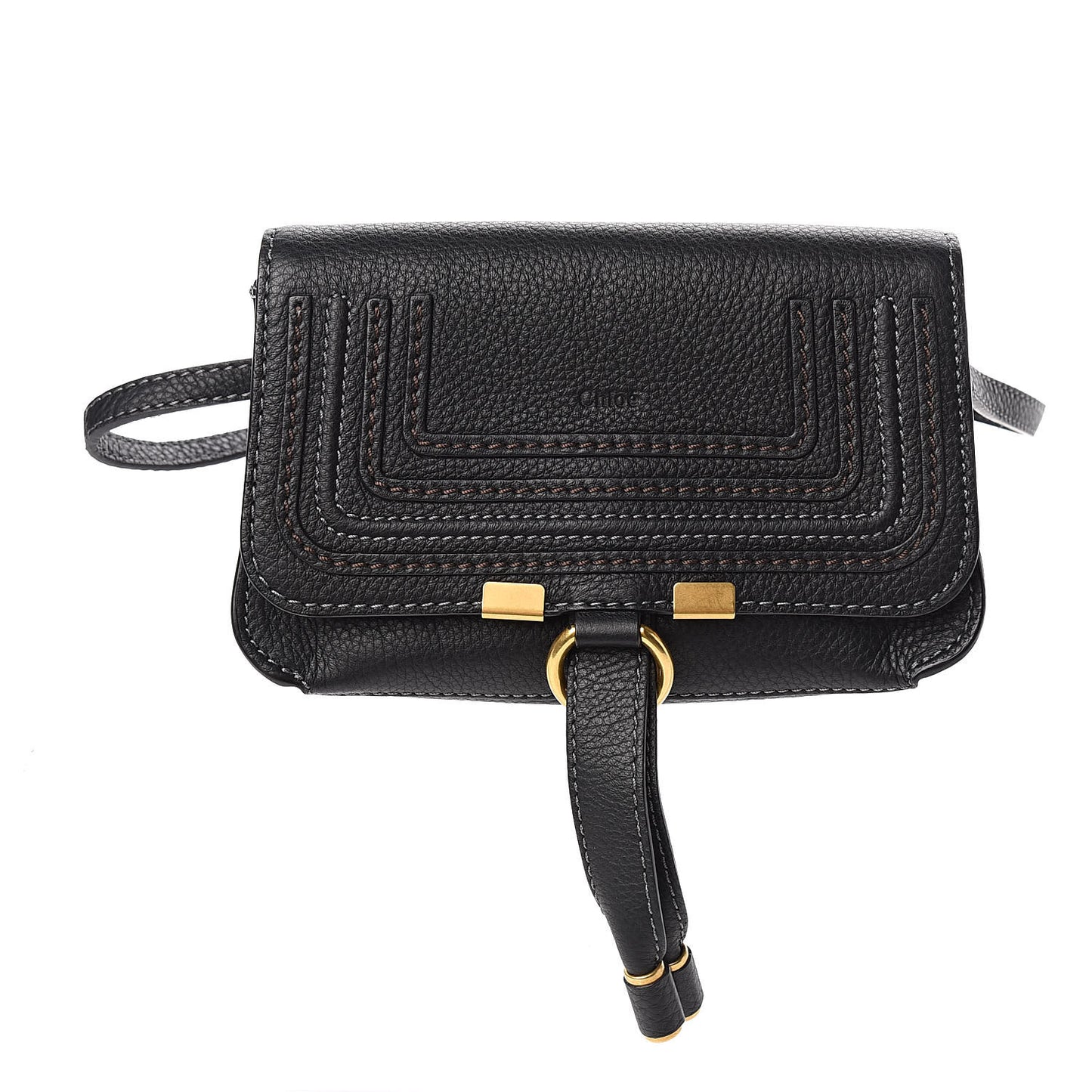 Calfskin Marcie Convertible Belt Bag Black