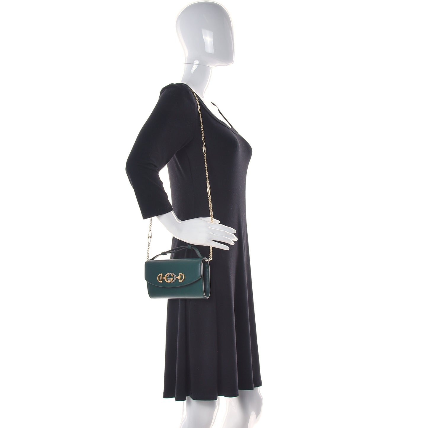 Smooth Calfskin Mini Zumi Shoulder Bag Vintage Green