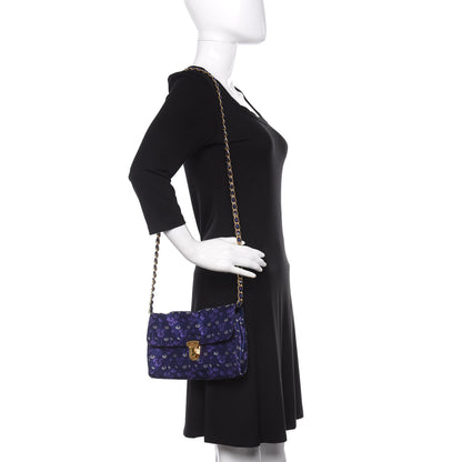 Prada Tessuto Nylon Jacquard Floral Print Shoulder Bag Blue 2 of 10