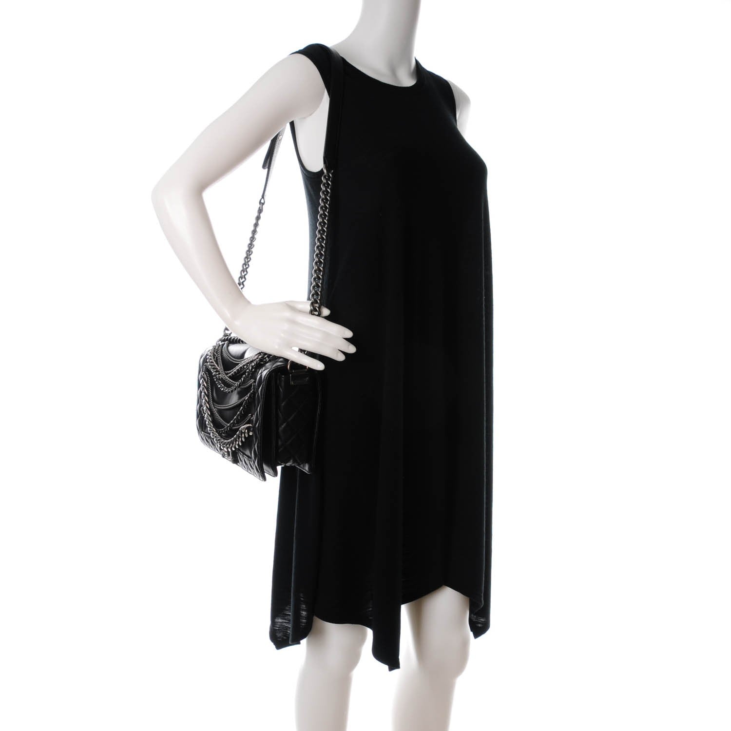 Chanel Calfskin Enchained Medium Boy Flap Black 2 of 7