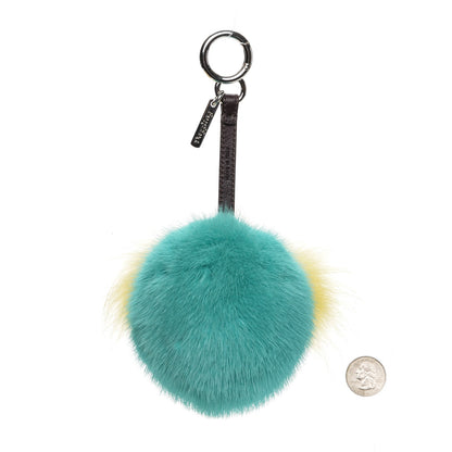 Fendi Shiny Nappa Mink Fox Fur Crystal QuTweet Dazzling Bag Bug Charm Bordeaux Seashell Multicolor 2 of 5
